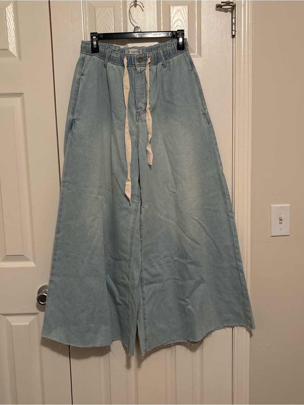 By Together Light Blue Drawstring Wide Leg Jeans